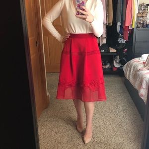 FOR HER (Nordstrom) Red Skirt SMALL